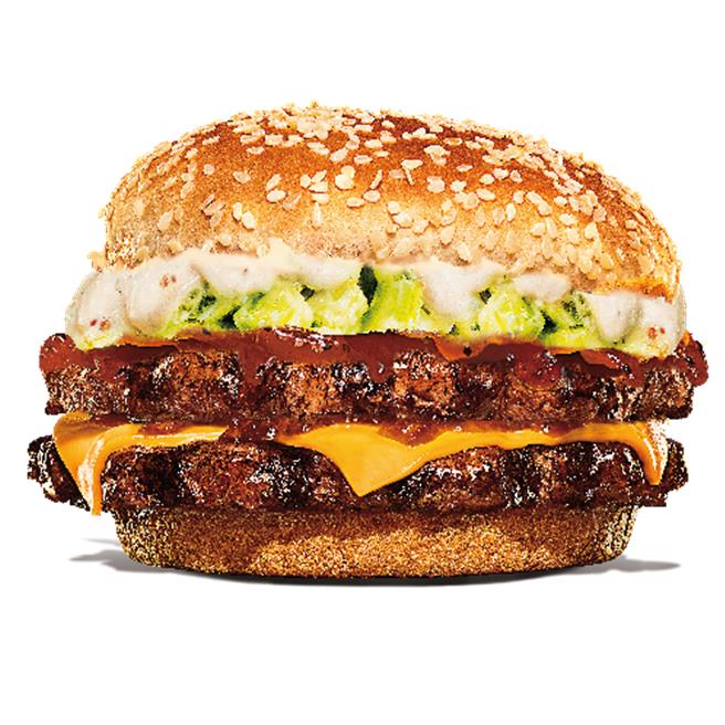 汉堡王「水牛城重磅双牛堡」单点199元、附餐小薯套餐244元。（汉堡王提供／朱世凯台北传真）