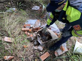 苗栗山區驚現非法傾倒廢棄物 警方查獲涉案男