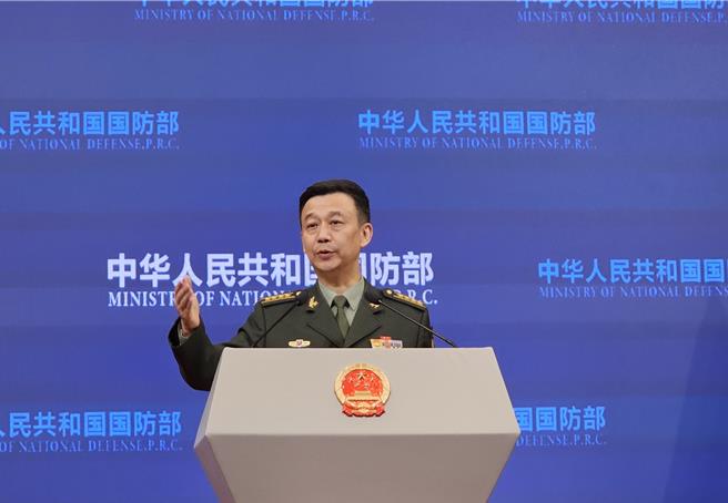 大陆国防部新闻发言人吴谦大校。（蓝孝威摄）