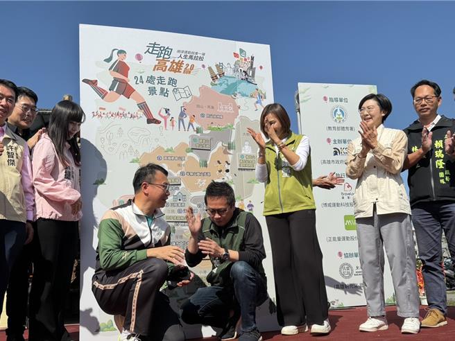 立委林岱桦今现身市府举办的路跑活动。（柯宗纬翻摄）