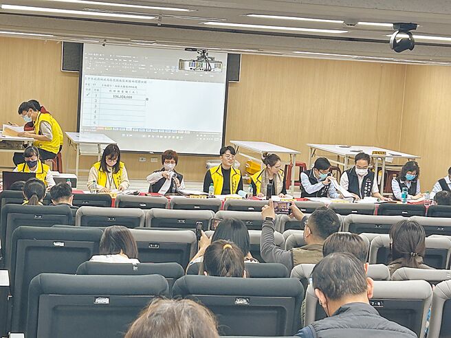 台中市政府地政局27日標售土地，包括水湳經貿園區、13期、14期共計133標，買氣相當冷清，標脫率僅18％。（陳淑娥攝）