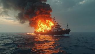 金山磺港漁船外海「火燒船」2人失蹤 漁會總幹事：疑機艙內起火