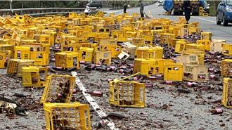 「米酒跳車」酒香四溢 玉長公路交通一度中斷