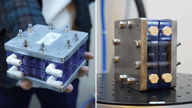 臺科大高階製造研發中心自主開發液流電池，並運用三維電腦斷層掃描設備進行分析，整合研發與檢測流程，提升整體研究效能。(照片/臺科大提供)