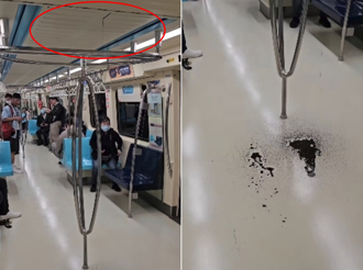 影》捷運車廂天花板「滲黑水」 網友嚇問：猛毒？北捷回應了