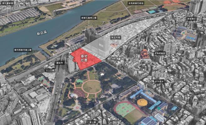 大陳都更單元1基地面積為7個單元中最大，面積逾4700坪，基地緊鄰公園及捷運站，外部條件堪稱最優。（新北住都中心提供）
