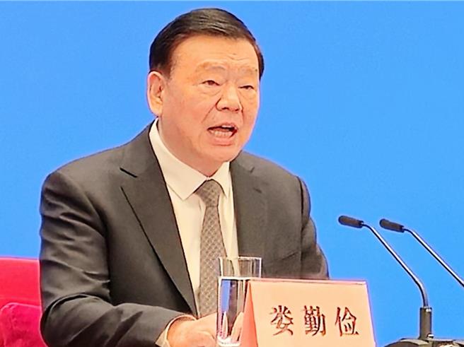 大陸全國人大新聞發言人婁勤儉。（藍孝威攝）