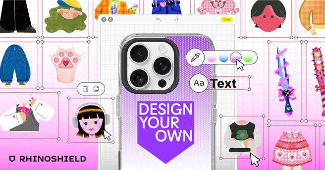于RHINOSHIELD 犀牛盾「Design Your Own」客制化设计平台上，同步推出由犀牛盾女性设计师团队创作的主题特选贴图包。（RHINOSHIELD犀牛盾提供）