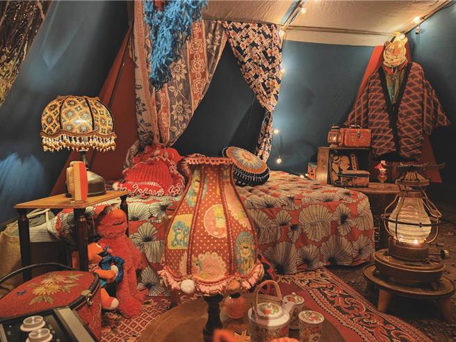  每次露營總是會用心佈置，受到許多露營同好喜愛 。（張舜德提供／吳娮翎台北傳真）