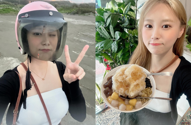 朴善珠把握休息空檔，绕去八里、淡水游玩。（图／IG@jjubi_jjubi_）