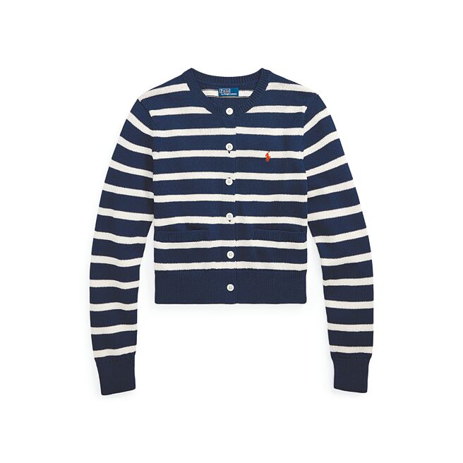 天母SOGO Polo Ralph Lauren条纹棉质圆领开襟衫，推荐价1万2680元。（SOGO提供）