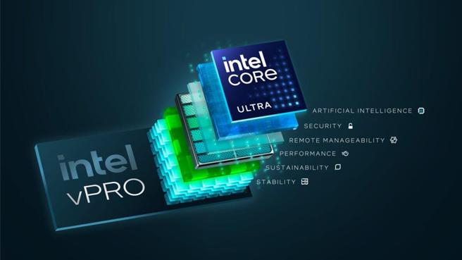 Intel Core Ultra处理器（系列2）支援vPro持续扩大产品阵容，为全球企业提供全方位的解决方案。图／Intel提供