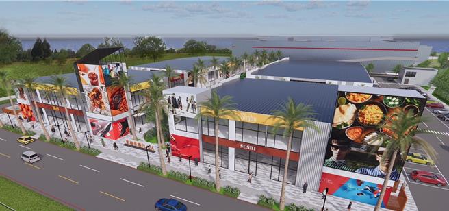 東南水泥為活化土地資產，將位於高雄亞灣蛋黃區的逾1.6萬坪土地，經過2年籌備與設計規畫後，分2期開發，其中A區將開設全台最大、緊鄰港灣的好市多，日前已經動土，B區為東南米樂廣場占地近6000坪。（東南米樂提供）