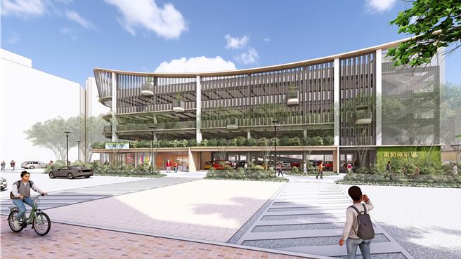 彰化市南郭路立体停车场规画地下1层、地上4层，完工后可提供280个汽车及610个机车车位，预计2026年9月完工。（示意图，彰化县政府提供／叶静美彰化传真）