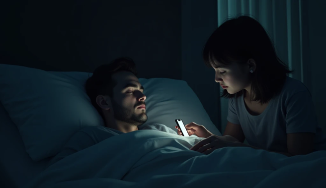 台北一名人夫阿德（化名）发现担任临时演员的妻子小美（化名）与另一名男临时演员阿勇（化名）透过Line传送亲密对话，甚至相约旅馆幽会。（示意图、与本案无关／AI生成）