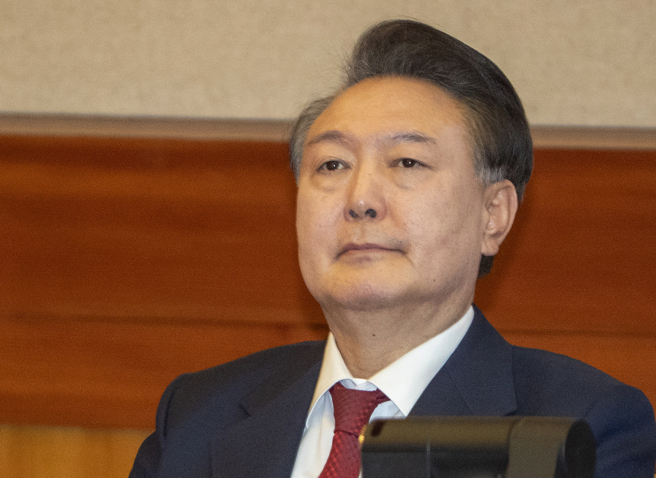 南韩总统尹锡悦的资料照。（路透）