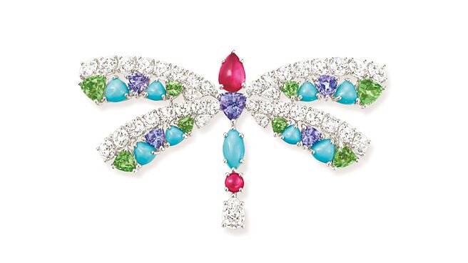 海瑞溫斯頓Marvelous Creations系列蜻蜓胸針。（HARRY WINSTON提供）