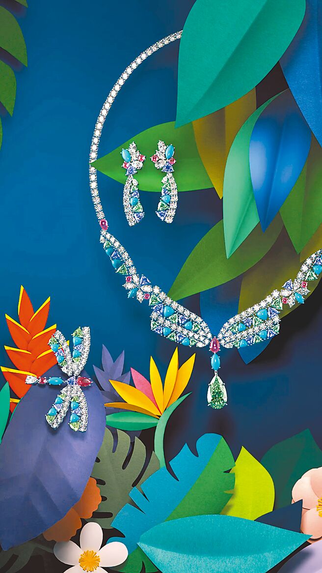 海瑞溫斯頓春季Marvelous Creations系列珠寶為女人打造美麗的花園，充滿盎然生機。（HARRY WINSTON提供）
