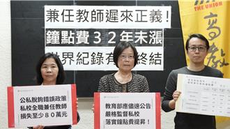 私校兼職教師鐘點費將比照公校 高教工會籲盡快通過公告