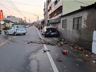 雲林轎車自撞路邊一團亂！ 3人下車竟裝沒事離去