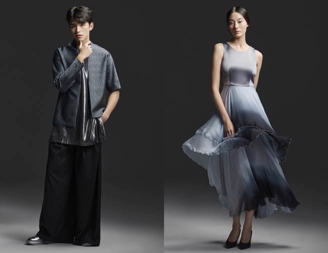 龍華科大人設學院協助產業，Oriental Wind東方美學時裝設計獲IDA銀獎。(照片/龍華科大提供)