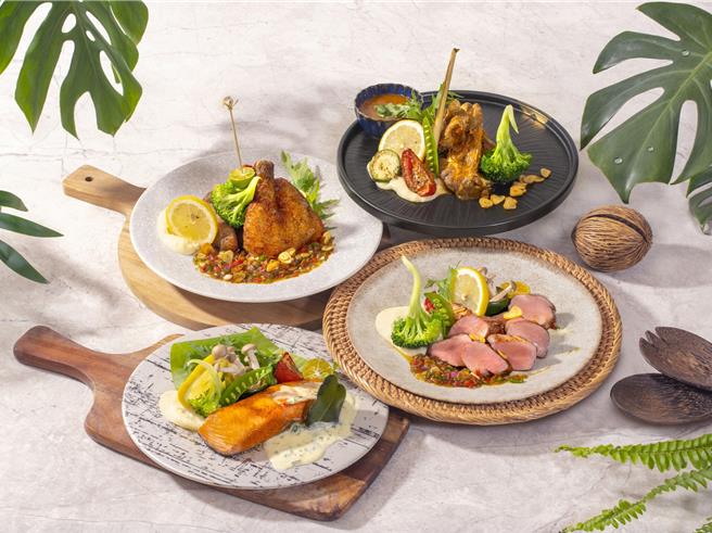 台北花园大酒店花园thai thai推出四款创意泰式美馔主餐。(天成饭店集团提供)