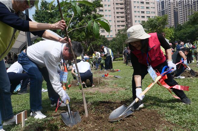 永和区公所植树节活动，邀请各界人士参加，以植树表达对 国父的缅怀，并展现百年树人的美好愿景。（永和区公所提供）
