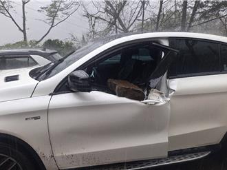 中横便道落石击中车辆！驾驶左手臂受伤满身血送医