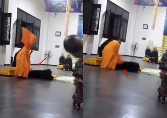 女信徒疑中邪念经无用！ 师傅持念珠竟使出「物理超渡」