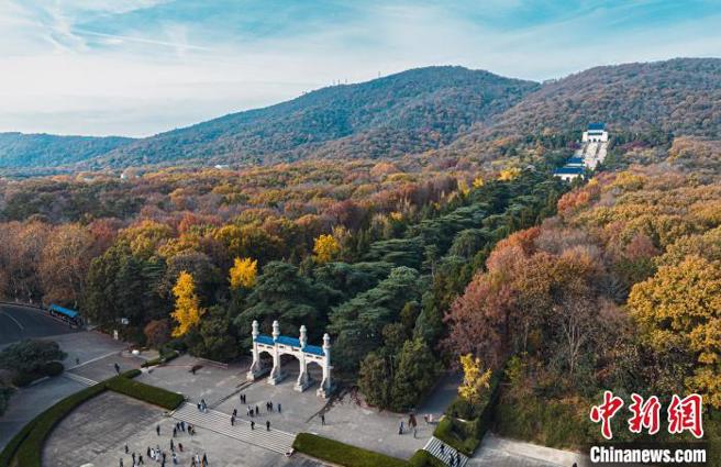 2023年11月30日，深秋时节的中山陵建筑之美。（中新网）