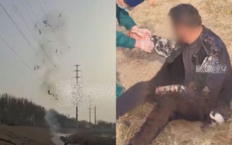 驚呆！甩到高壓電「釣竿燒成絲」 陸男僅臉部燒傷喊：衣服好燙