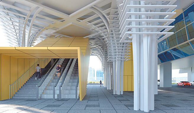 环状线板桥站新增出入口採用地面型式，为3层楼高建物，并搭配无障碍设施，预计2027年完工。新设出入口后，转乘时间减半，可大幅缩短至5分钟。（新北市捷运局提供／高钧麟新北传真）