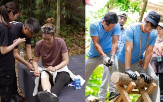 大霈錄影「雙膝跪地」爆意外！ 中斷拍攝治療咬牙奮戰