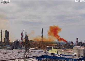 高雄臨海工業區冒橘黃濃煙 石化廠釀空汙遭開罰