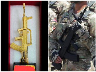 許智傑辦軍校路跑「獎盃造型竟是共軍95式步槍」 在地議員8字開酸