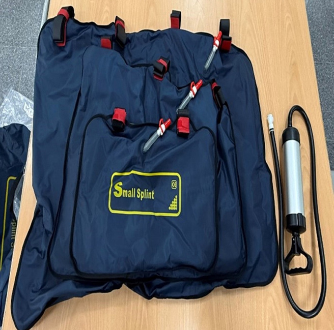 臺南市麻豆國小購置骨折固定器。(照片/ 教育部提供)