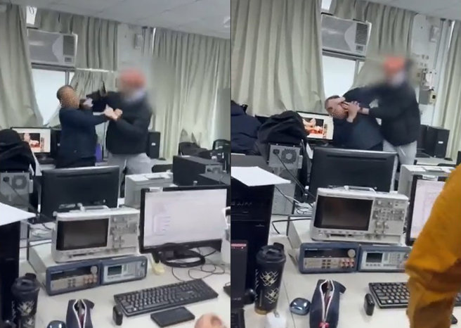 龙华科技大学有学生在课堂上出拳殴打老师，影片被上传网路论坛引发热议。（图／翻摄Dcard）