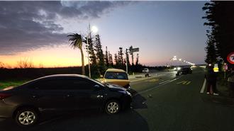 澎湖駕駛閃神衝對向撞工程車 波及後車3車輪胎噴飛4人傷