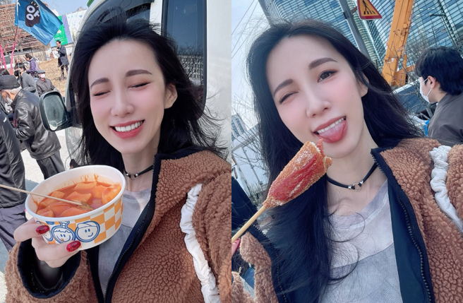 瑶瑶路过韩国集会现场形容像园游会，她遭网暴亲还原过程「只是想记录」。（图／IG@qiaoxinhuang）