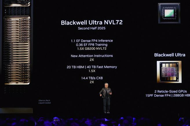 輝達將在2025年下半年推出AI晶片Blackwell Ultra。（路透）