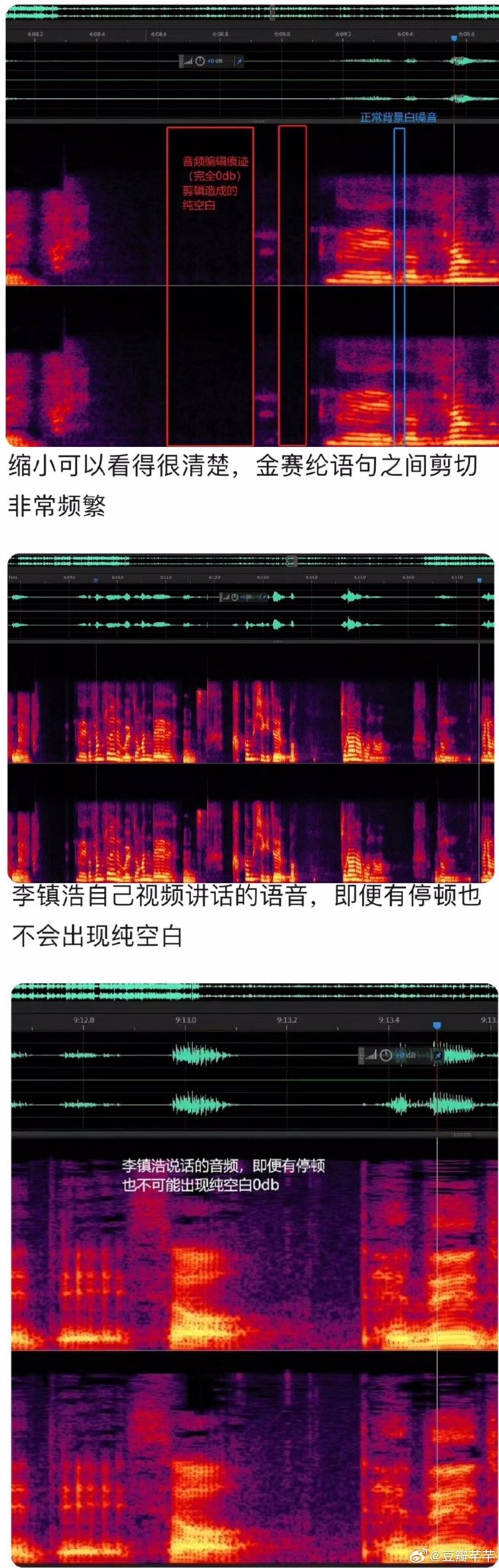 网友质疑金赛纶音檔经过后期频繁剪接。（图／摄自微博）