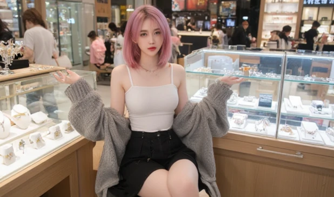 新北市一名王姓女子在百货公司担任珠宝销售，却因穿戴唇环、眉环及染粉红色头髮，在营业时间内双脚开开坐姿不端，遭公司连续三次发出「工作改善书」，最终以「不符品牌形象且不胜任工作」为由解雇。（示意图、与本案无关／AI生成）