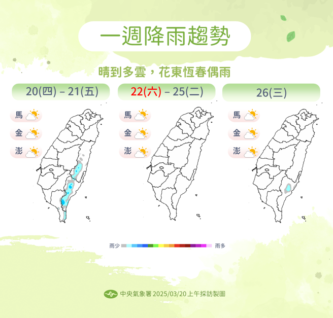 气象署预测未来降雨趋势。（图／气象署提供）