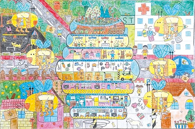 2025 TOYOTA梦想车创意绘画大赛B组（8-11岁）金奖：王蒞旋同学作品《环保大富翁》。（和泰汽车提供）