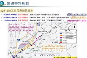 新竹28-1鄉道4月起將封閉埋管 交通管制路段時間出爐