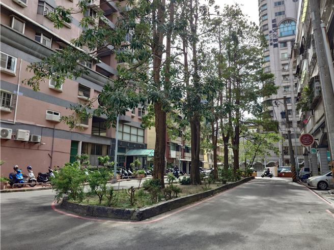 该社区原有黑板树生长超过7层楼高，却于去年山陀儿风灾酿枝干断落砸毁车辆。（任义宇摄）