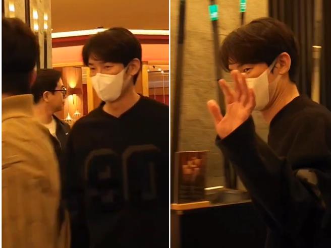 柳演锡晚间前往信义区吃火锅。（读者提供）