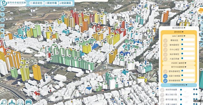 新竹市政府再进化「新竹市幸福宜居网2.0」多功能GIS图台，更新图资全面建置新竹市2024年最新版立体模型及关埔地区UAV图资。（新竹市政府提供／陈育贤新竹传真）