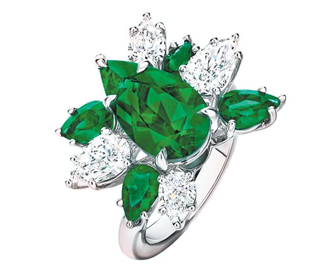 海瑞温斯顿祖母绿钻石戒指。（Harry Winston提供）