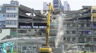 清水崩塌大樓今早拆頂樓 擾動致安全隱憂！結構技師暫停會勘